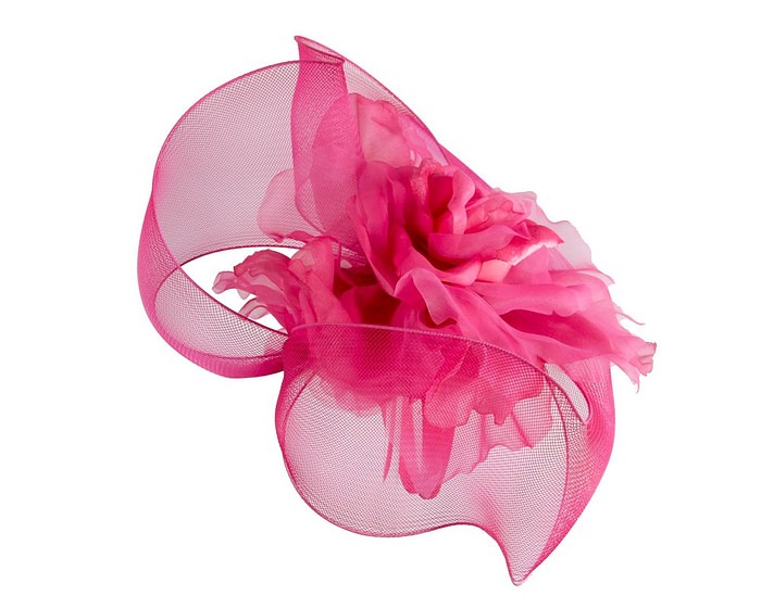 Large structured fuchsia fascinator by Fillies Collection - Image 3