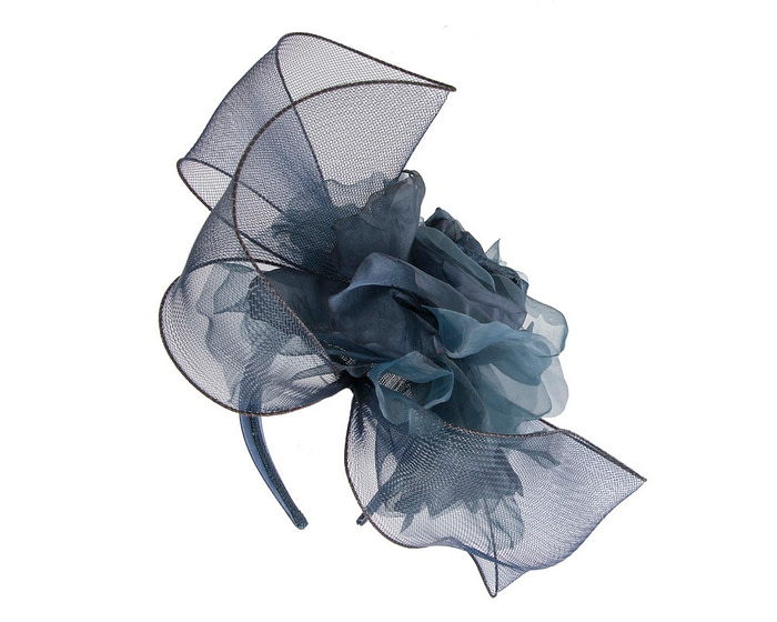 Large structured navy fascinator by Fillies Collection - Image 6