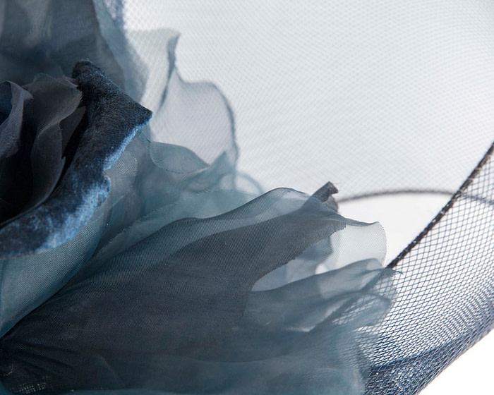 Large structured navy fascinator by Fillies Collection - Image 5