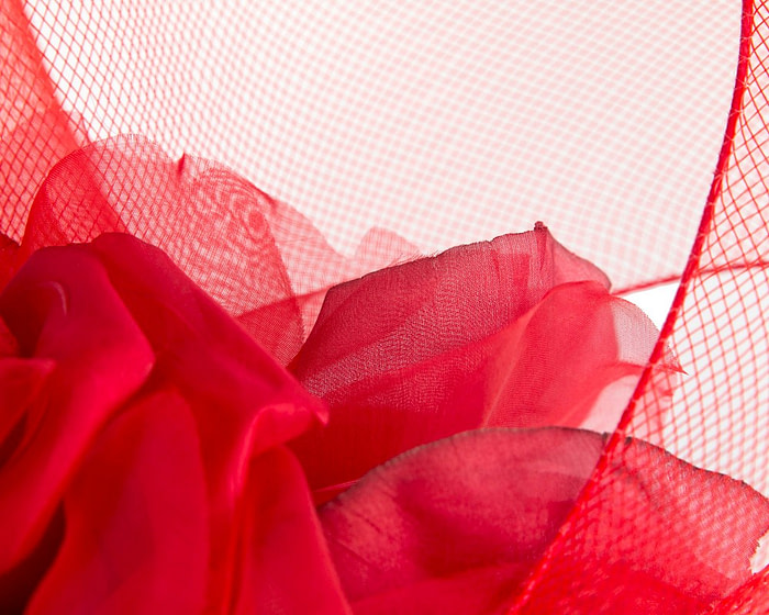 Large structured red fascinator by Fillies Collection - Image 5