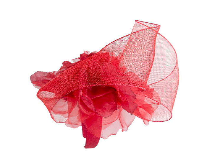 Large structured red fascinator by Fillies Collection - Image 4