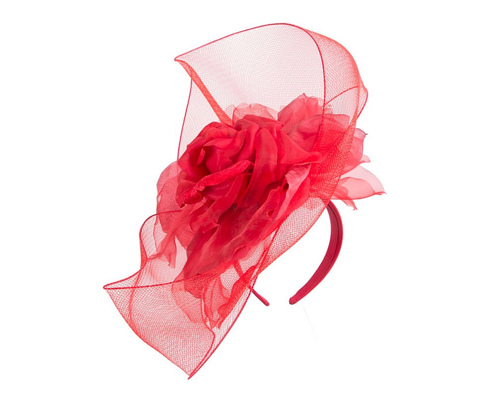 Large structured red fascinator by Fillies Collection - Image 2