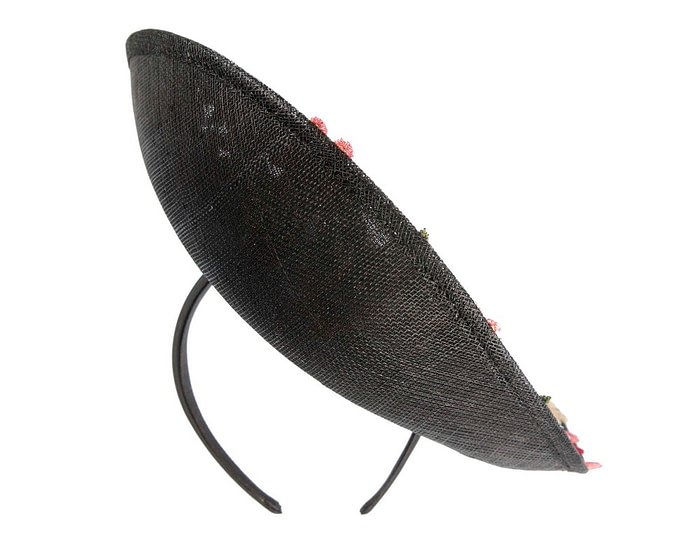 Floral Embroidered Black Fascinator by Fillies Collection - Image 6