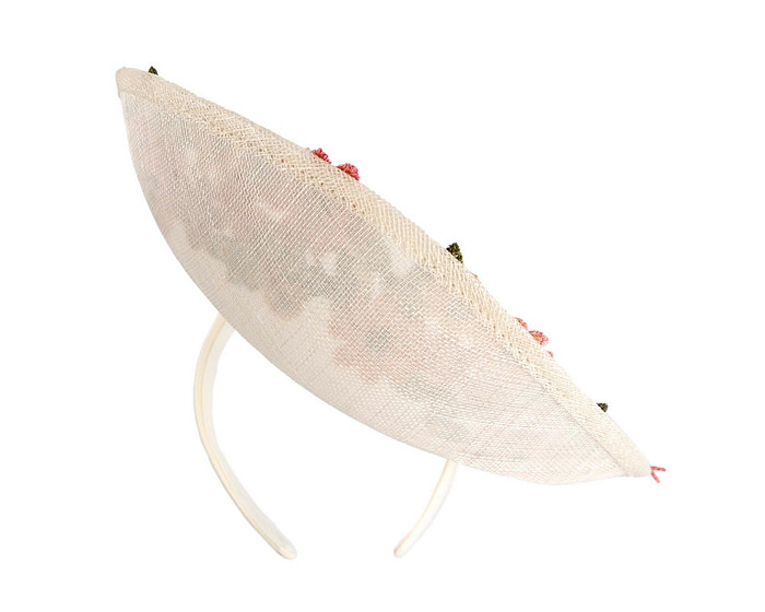 Floral Embroidered Cream Fascinator by Fillies Collection - Image 6