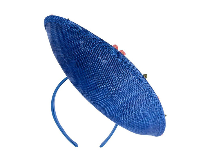 Floral Embroidered Blue Fascinator by Fillies Collection - Image 6