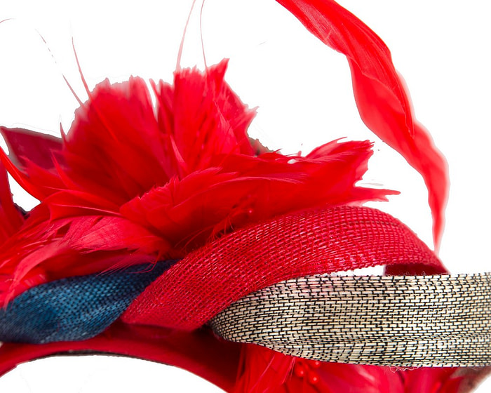 Red blue and silver exclusive fascinator - Image 3