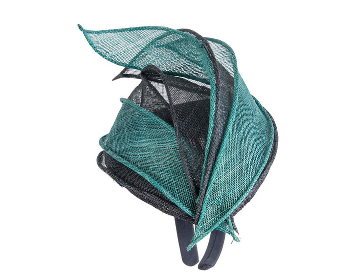 Navy & Teal sinamay pillbox fascinator by Max Alexander - Image 4