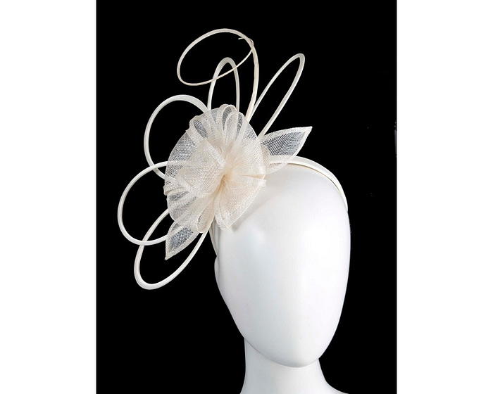 Unique cream sinamay fascinator by Max Alexander