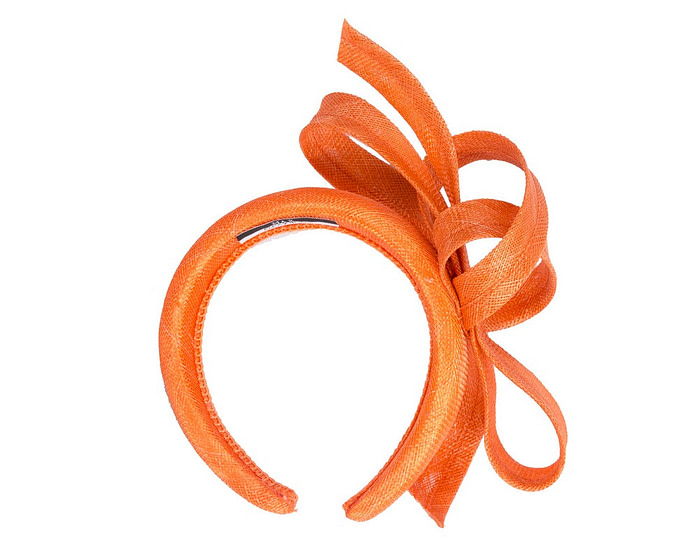 Sculpted orange sinamay bow headband - Image 4