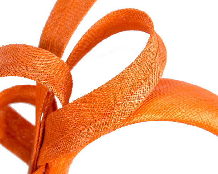 Sculpted orange sinamay bow headband - Image 3