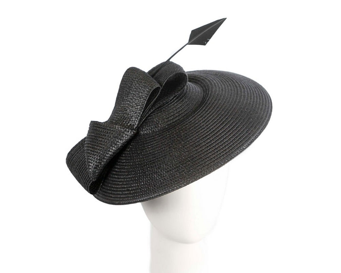 Black "saucer" fascinator hat by Max Alexander