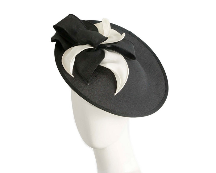 Black & Cream sateen fascinator by Max Alexander