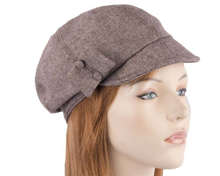 Brown winter ladies fashion newsboy beret hat Max Alexander J254BR - Hats From OZ