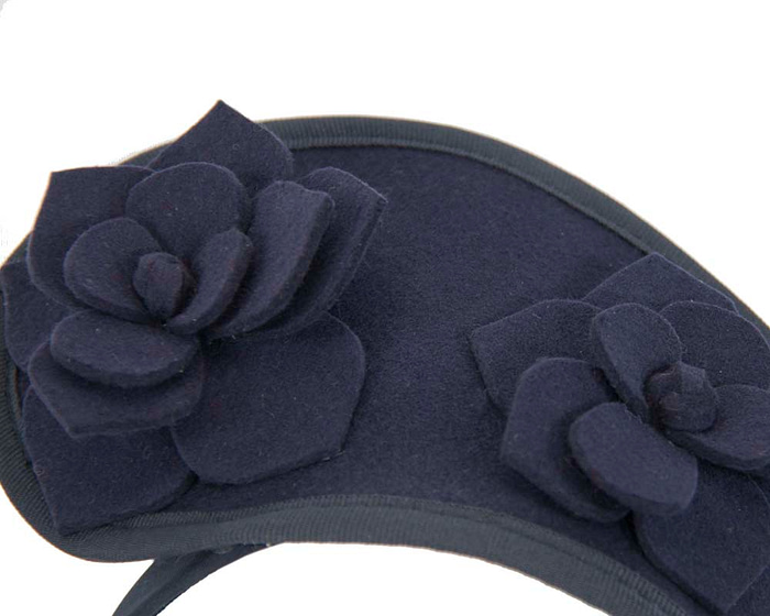 Navy tall winter racing crown fascinator - Hats From OZ