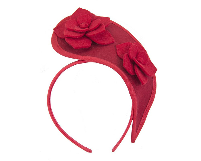 Red tall winter racing crown fascinator - Hats From OZ