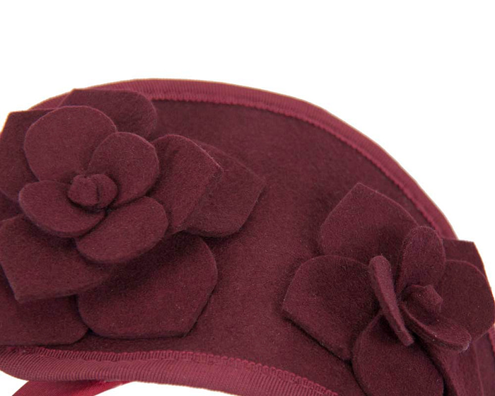 Wine tall winter racing crown fascinator - Hats From OZ