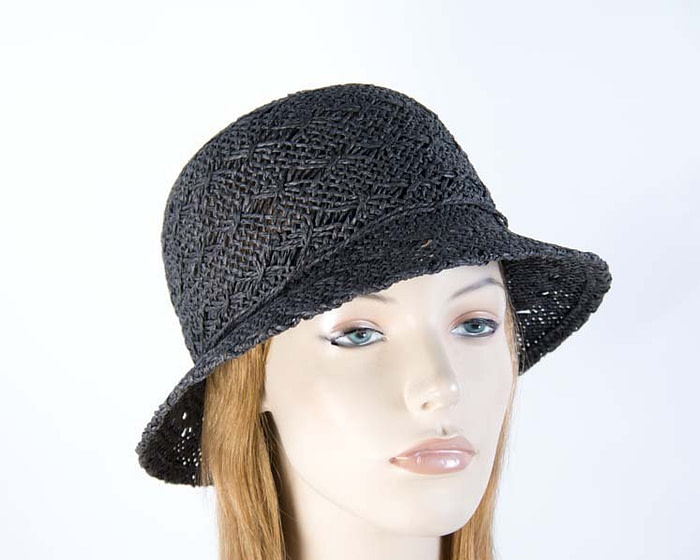 Crocheted black cloche hat - Hats From OZ