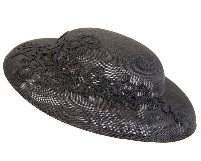 Unusual black boater hat by Max Alexander - Hats From OZ