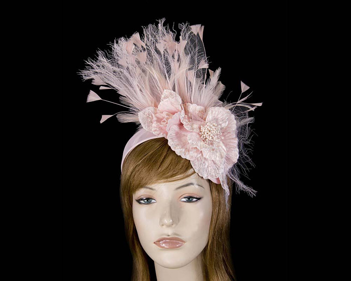 Blush designers flower fascinator - Hats From OZ
