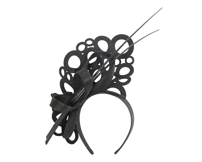 Black sculptured fascinator for racing - Hats From OZ