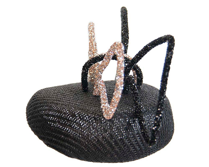 Black & nude designers racing fascinator by Fillies Collection - Hats From OZ