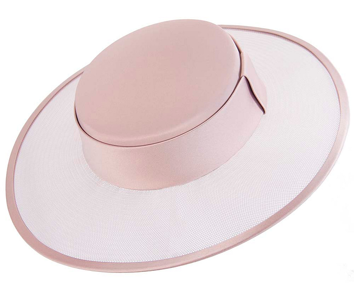 Dusty pink designers boater hat - Hats From OZ