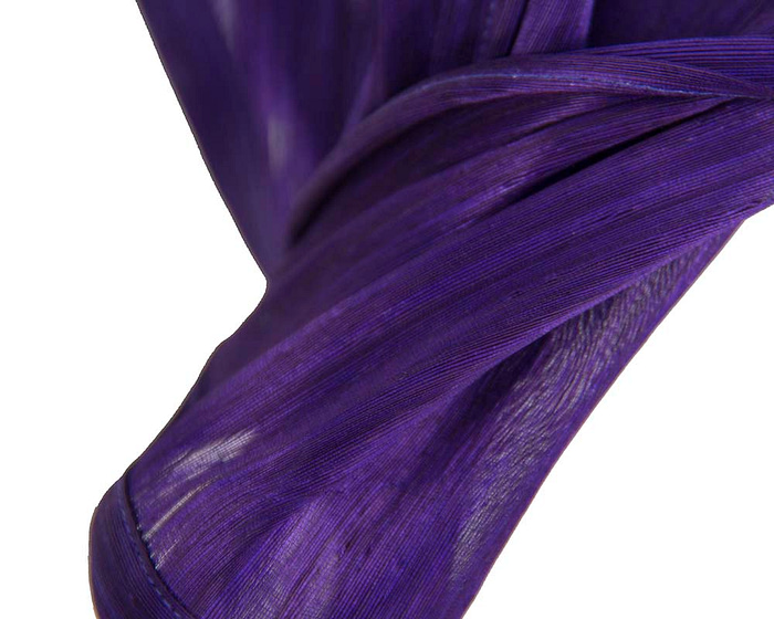 Bespoke purple silk abaca racing fascinator by Fillies Collection - Hats From OZ
