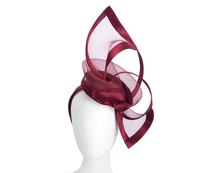 Burgundy wine edgy racing fascinator by Fillies Collection - Hats From OZ