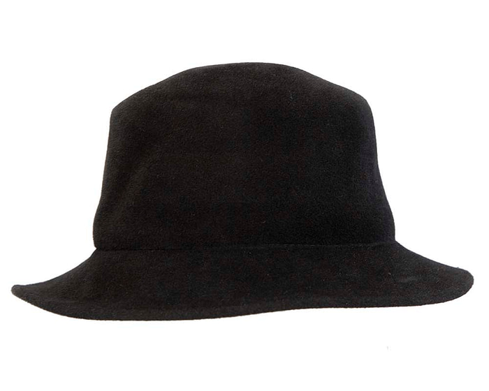 Exclusive black bucket hat with leather trim - Hats From OZ