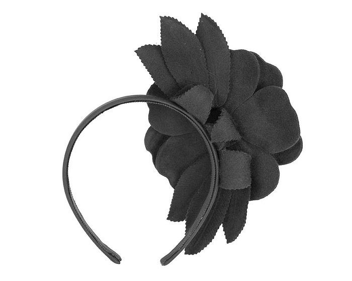 Black felt flower fascinator by Max Alexander - Hats From OZ