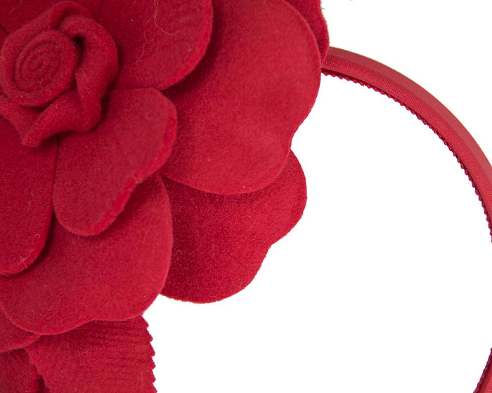 Red felt flower fascinator by Max Alexander - Hats From OZ