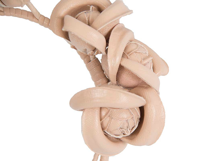 Nude leather flowers headband by Max Alexander - Hats From OZ