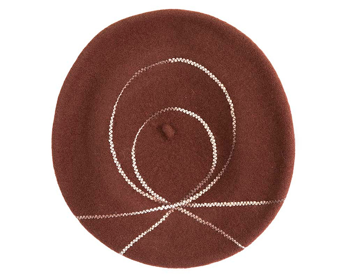 Brown french beret with spirals by Max Alexander - Hats From OZ