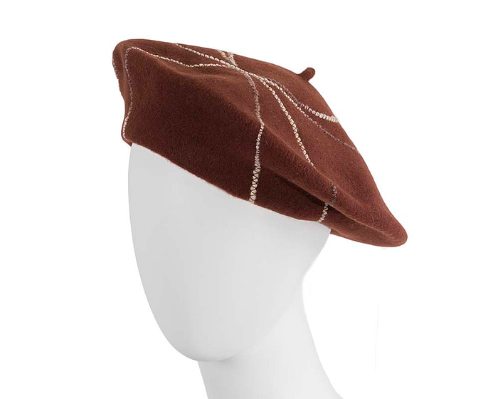 Brown french beret with spirals by Max Alexander - Hats From OZ