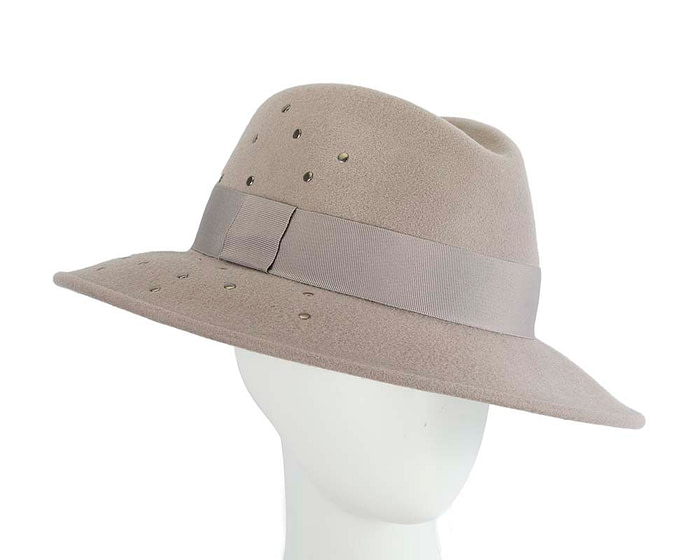 Exclusive wide brim grey fedora felt hat by Max Alexander - Hats From OZ