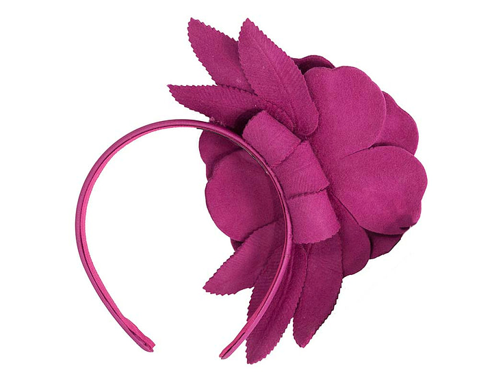 Fuchsia felt flower fascinator by Max Alexander - Hats From OZ
