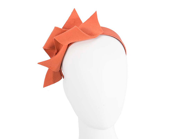 Burnt orange felt twisted fascinator headband by Max Alexander - Hats From OZ