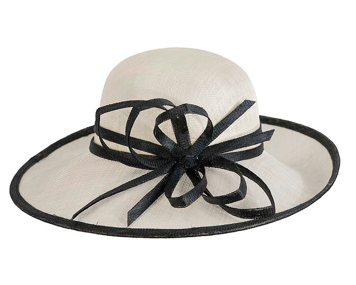 Cream & black fashion racing hat by Max Alexander - Hats From OZ