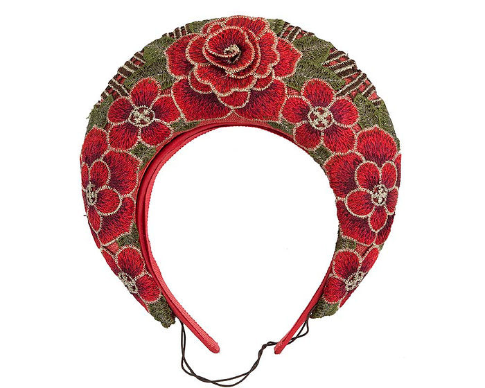Exclusive red headband by Cupids Millinery - Hats From OZ