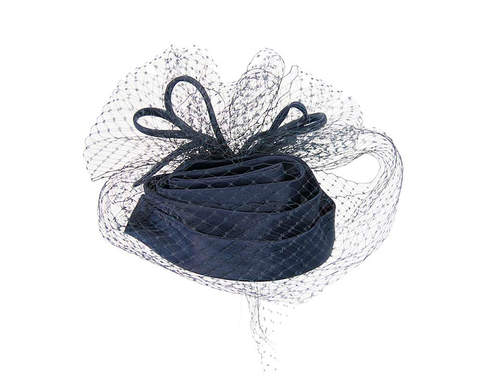 Navy Cocktail Headpiece with veil - Hats From OZ