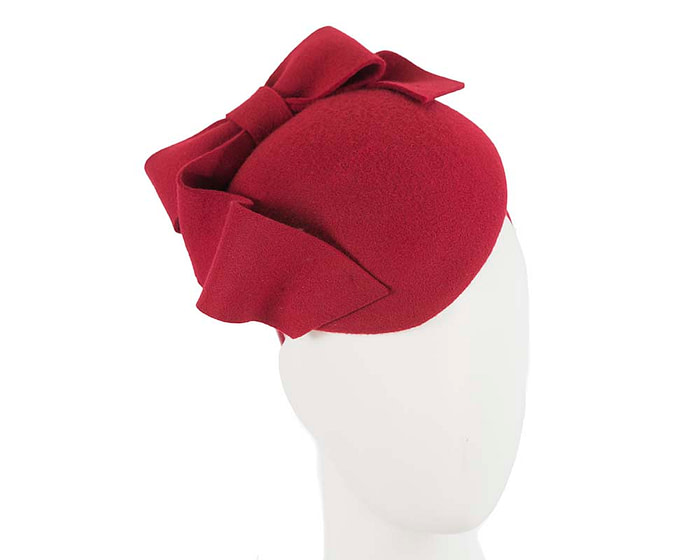 Large felt red winter racing fascinator hat by Cupids Millinery - Hats From OZ