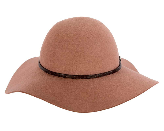 Wide brim beige winter cloche hat by Cupids Millinery Melbourne - Hats From OZ
