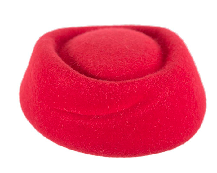 Red winter felt stewardess hat by Cupids Millinery - Hats From OZ