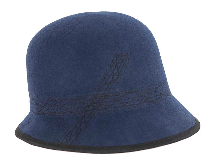 Navy ladies winter bucket hat by Cupids Millinery - Hats From OZ