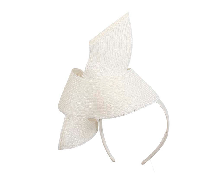 Modern white fascinator by Max Alexander - Hats From OZ