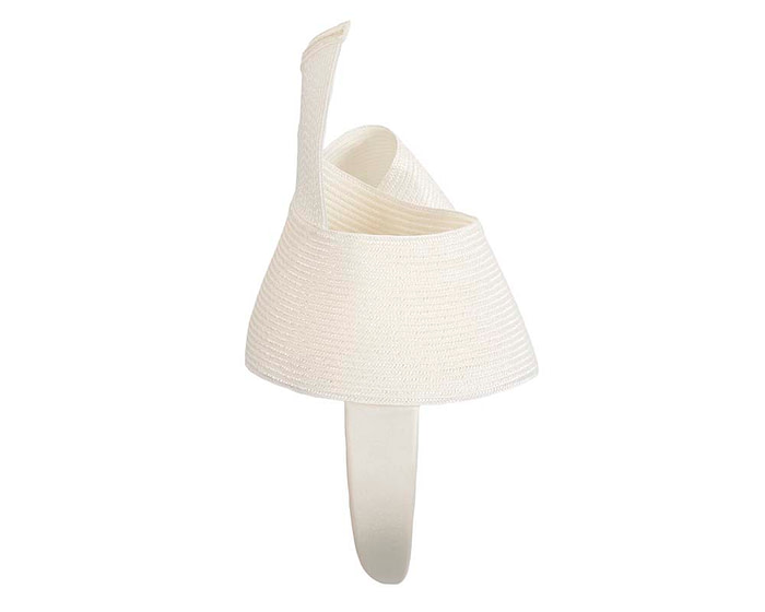 Modern white fascinator by Max Alexander - Hats From OZ