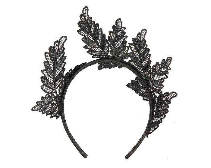Black lace crown racing fascinator by Max Alexander - Hats From OZ