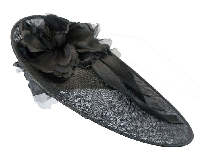 Large black plate racing fascinator by Fillies Collection - Hats From OZ