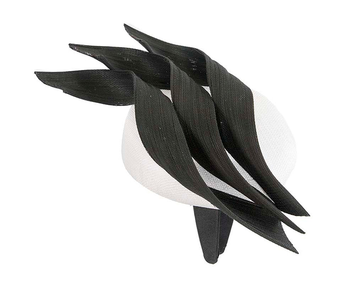 Bespoke white & black pillbox fascinator by Fillies Collection - Hats From OZ