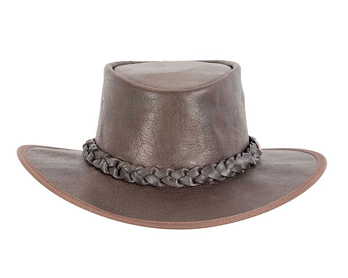 Brown Australian Buffalo Leather Bush Outback Jacaru Hat - Hats From OZ